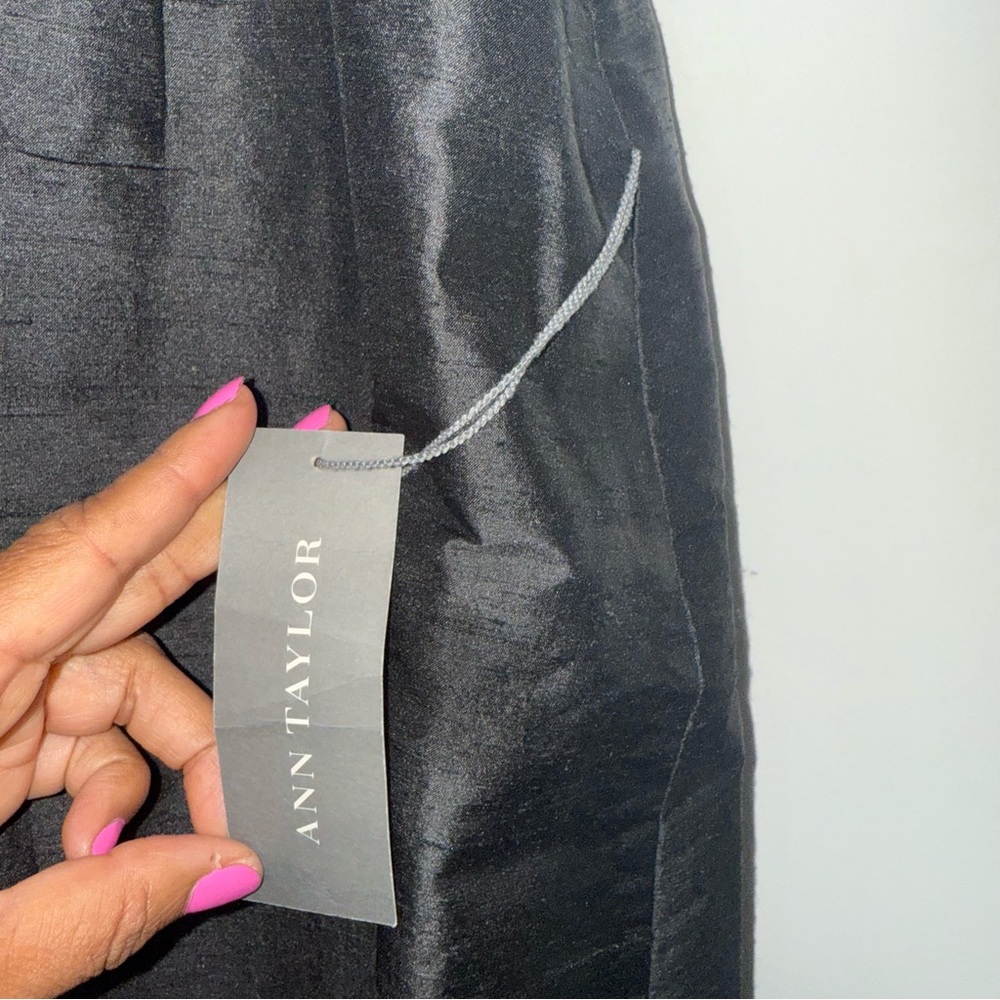 Ann Taylor Black Strapless Pleated A-line Dress - Picture 3 of 16